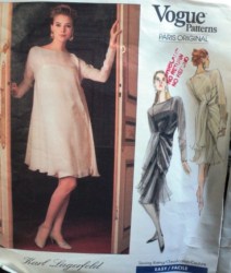 2407  Vogue LAGERFELD FLARE TIE OVERDRESS, SLIP DRESS PATTERN 8-10,16 -18 CHOICE UNCUT